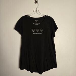 Torrid Sweet But Deadly Skull Classic Fit Crew Tee Heritage Slub Black Size 1X